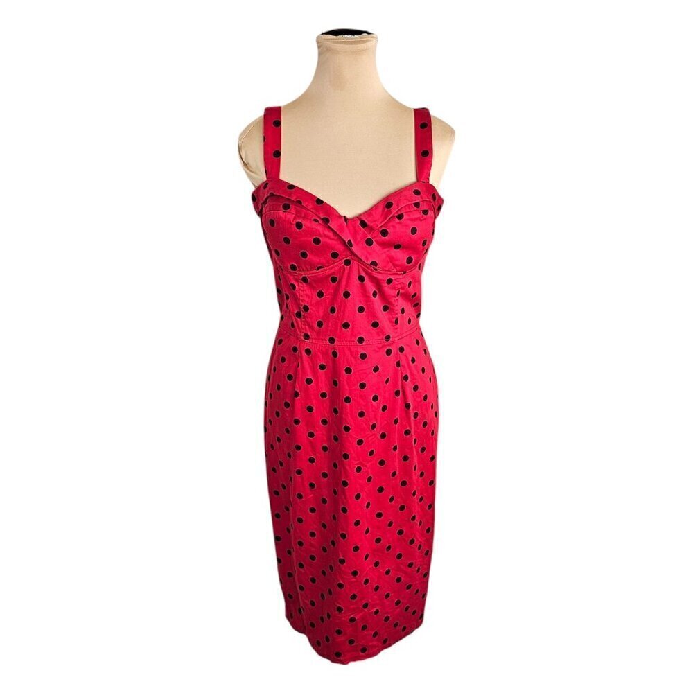 Deadly Dames Polka Dot Red Black Dress Sz M